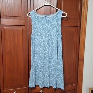 Old Navy Blue And White Sleeveless Floral Midi Dress | Sz MP